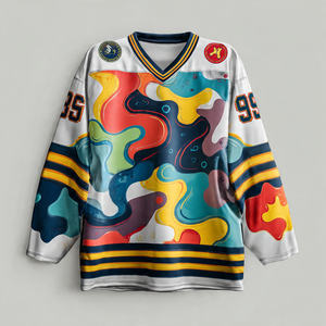 Maillot de hockey sur glace personnalisé en polyester 2025 – Qualité supérieure, vente en gros, maillots d'entraînement de hockey à col en V - Product Image 5