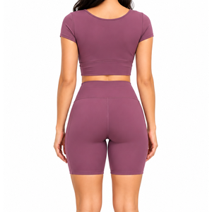 Custom Ladies Biker <b>Shorts</b> High Waist Yoga Gym Fitness Running <b>Cycling</b> Stretch Sportswear Wholesale OEM Service Factory Supplier - Product Image 5