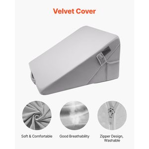 Almohada Ortopédica Ajustable en Forma de Cuña para Cama, Espuma de Alta Densidad 25D, Funda Lavable Suave para Uso en Oficina - Product Image 3