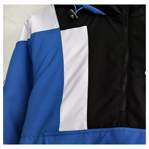 Ensemble de survêtement coupe-vent en nylon color block tendance avec impression de logo personnalisé, veste de sport légère pour la gym et les activités de plein air - Product Image 6