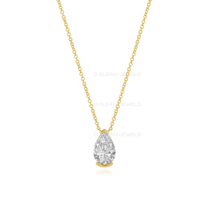 Half Bezel Lab Diamond <b>Necklace</b> 14K Gold Diamond Station <b>Necklace</b>, Minimalist Floating Diamond <b>Necklace</b> Dainty Everyday Jewelry - Product Image 3