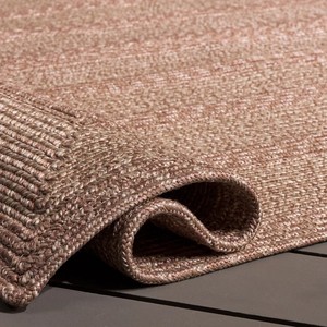 Tapis d'extérieur en jute tressé, rectangulaire, rayé, style farmhouse, avec envers antidérapant en caoutchouc, à poils plats et fins - Product Image 5