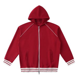 Sweat-shirt unisexe à capuche zippé, coupe oversize, décontracté, couleur unie, en molleton écologique, avec poche, pour l'hiver - Product Image 1