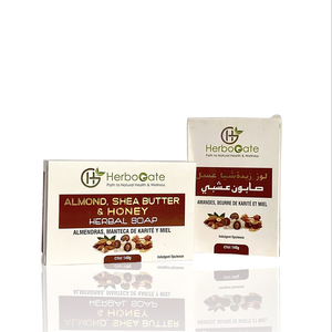 Auténtico Jabón 100% Natural Rehman Traders con Mantequilla de Almendras, Manteca de Karité, Miel y Aceites Esenciales, Cuidado de la Piel Multiusos, Certificado ISO - Product Image 1