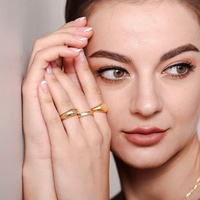 Bague Minimaliste en Or Vermeil 18 carats pour Femme, Bague Personnalisée en Argent Sterling 925, Grande Bague Chevalière Basique, Vente en Gros