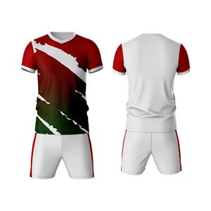 Ensemble de maillots de football sublimés pour hommes, col en V, manches courtes, respirant, en mesh, imprimé géométrique rose et blanc, coupe athlétique - Product Image 2