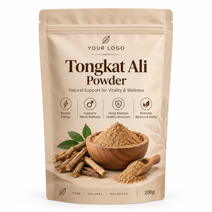 Fournisseur en gros de poudre de racine de Tongkat Ali 100% naturelle, 200g, qualité alimentaire, force maximale, provenant d'Inde - Product Image 1