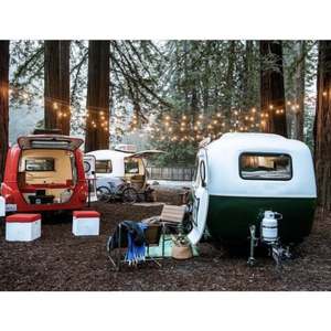 Mini caravana ligera de chapa galvanizada, casa rodante compacta con cocina y espacio para dormir, unidad de camping remolcable. - Product Image 3