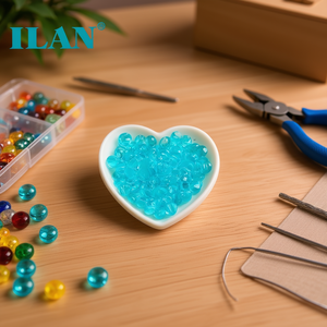 Perline Rotonde ILAN da 8 mm Blu Piscina per Creazione di Gioielli - Product Image 3