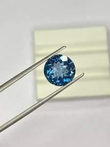 Topacio Azul de Londres Natural de Calidad AA, 4-10 mm, Corte Brillante, Facetado, Piedra Preciosa Suelta, Certificado por Terceros, Tratamiento de Encerado/Aceitado - Product Image 3