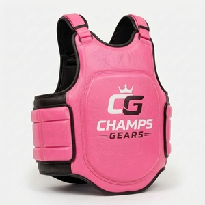 Protège-poitrine en cuir Champs Gears pour arts martiaux, entraînement de Muay Thai, Taekwondo, Karaté, fermeture auto-agrippante, léger - Product Image 4