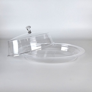 Plateau de service ovale en acrylique avec couvercle - Product Image 3