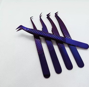 Vired Impex Professional Stainless Steel Fiber <b>Lash</b> Eyelash Tweezers <b>Cluster</b> <b>Lash</b> Tweezer High Quality Durable Precision 10mm - Product Image 3