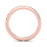 Anillo de Oro Rosa de Lujo con Diamante Cultivado en Laboratorio, Certificado IGI, Minimalista, con Banda de Cúpula, Corte Brillante, Apilable, para Aniversario o Boda