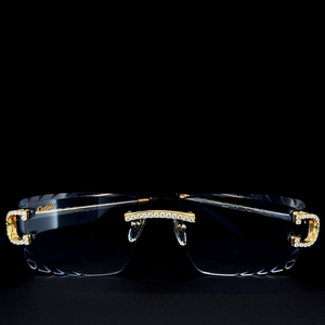 Gafas con diseño de triple puente cruzado y cadena cubana, con moissanita que pasa la prueba del diamante, estilo Hip Hop, con cristales blancos helados UV400, regalo, venta al por mayor - Product Image 1