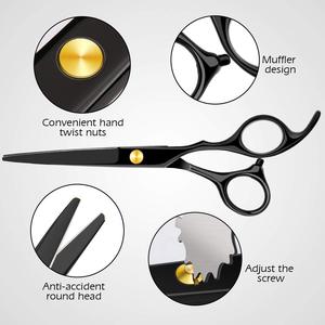 Professional Hair Scissors Barbar Salon Beauty Scissor Black <b>Thinning</b> Cutting Shears Hairdressing Hair Cutting Scissor Set - Product Image 2