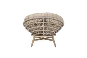 Fauteuil de jardin en osier MOON CHAIR avec repose-pieds, design en corde, chaise de loisirs moderne pour la détente en extérieur - Product Image 6