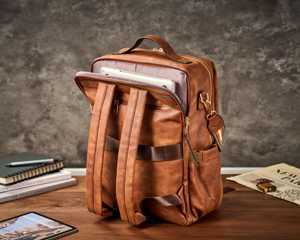 Handmade Custom Genuine Leather Backpack Mens Laptop Bag Luxury Real Leather <b>Rucksack</b> Waterproof Travel Daypack LBK-0162 - Product Image 3