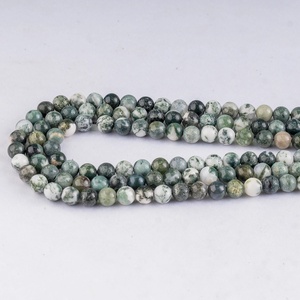 Natural <b>Moss</b> Agate 8mm Round Gemstone Loose Beads Polished Strand for Jewelry Making Wholesale - Product Image 5