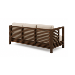 Sofá Moderno de 3 Plazas en Madera de Teca Sólida, Muebles de Lujo para Sala de Estar, Hotel, Apartamento, Villa, con Cojines Tapizados - Product Image 4