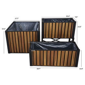 Mobilier de jardin extérieur en bois extra large au design moderne pour parc public, rue urbaine, pépinière, pots de plantes à l'extérieur - Product Image 1