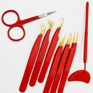 HARRAR GROUP COMPANIES Kit d'outils de précision professionnels pour extensions de cils - Pinces et ciseaux en acier inoxydable à pointes lisses pour cils - Product Image 3