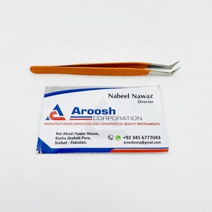 แหนบปลายขนตาปลอมเคลือบผงส้มแหนบปลายเพชรแบบรัสเซีย - Product Image 6