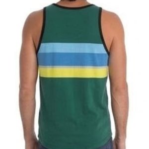 Multi Color <b>Striped</b> Men Gym <b>Vest</b> Breathable Sleeveless Shirt Quick Dry Performance Athlete Workout Training Tank <b>Top</b> - Product Image 2