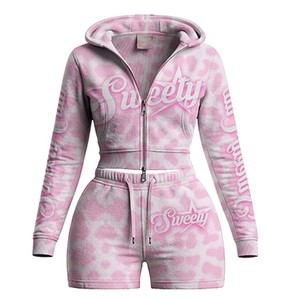 Conjunto Deportivo de Invierno Unisex de Dos Piezas, Estilo Hip Hop, 100% Algodón, con Parches, Sudadera con Capucha y Cierre de Cremallera, Ligero, Camiseta Larga - Product Image 5
