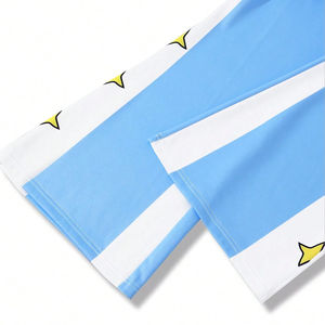 Pantalon homme ample et large en toile, avec logo personnalisé, rayures, coupe évasée, taille mi-haute, avec lacets, qualité premium - Product Image 6