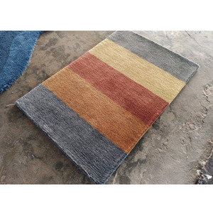 Alfombra Tejida a Mano de Lana y Viscosa, Alfombra Moderna con Bloques de Color para Sala de Estar, Dormitorio, Decoración del Hogar, Regalo de Año Nuevo o San Valentín - Product Image 6