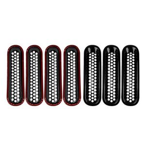 7 Piezas de Rejillas de Ventilación Delanteras Negras, Accesorios Exteriores para Jeep Wrangler JK JKU 3.6L V6 2007-2018 - Product Image 6