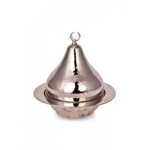 Plat de service rond en métal de qualité supérieure, écologique, compatible lave-vaisselle, design moderne, avec couvercle en forme de dôme, pour restaurants et hôtels. - Product Image 3