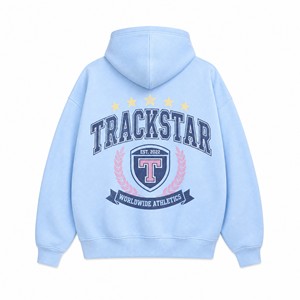 เสื้อฮู้ดดี้ Trackstar สำหรับผู้ชายและผู้หญิง สกรีนโลโก้ได้ ทรงโอเวอร์ไซส์ ไหล่ตก สไตล์สตรีทแวร์ สั่งทำสีได้ สั่งซื้อจำนวนมาก รุ่น TS-HD-013 - Product Image 6