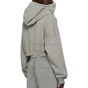 เสื้อฮู้ดมีซิปสำหรับผู้ชายแจ็คเก็ตกันลมมีฮู้ดผลิตจากผ้าเฟรนช์เทอร์รี่450-500gsm - Product Image 4