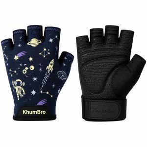 Gants de cyclisme pour enfants KhumBroCustom, demi-doigts, respirants, légers, antidérapants, rembourrés, fermeture à boucle réglable, personnalisables - Product Image 6