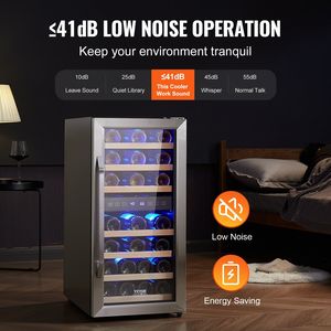 Doppia zona 33-bottiglia di vino refrigeratore Freestanding luce a LED frigorifero per vino e bevande - Product Image 4