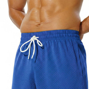 Pantalones Cortos Deportivos de Malla Azul para Hombre, de Secado Rápido, con Cordón Ajustable, para Gimnasio, Entrenamiento, Baloncesto y Playa - Product Image 3