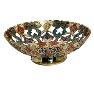 Centres de table décoratifs, bol à fruits en métal de qualité supérieure, bol de rangement pour fruits et légumes avec support doré design - Product Image 1