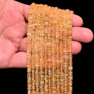 Haute qualité Citrine lisse Heishi pneu forme perles de pierres précieuses 4-5mm perles de citrine en vrac pour la fabrication de bijoux à partir du prix de gros - Product Image 5