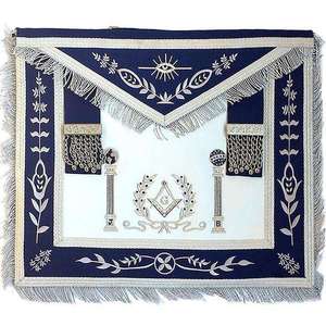 Tablier de chanoine maçonnique de haute qualité, bleu, avec décoration en dentelle, en cuir brodé, vente en gros, de qualité supérieure - Product Image 5