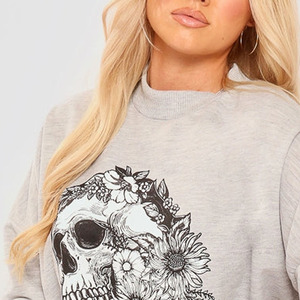 OEM Women's Sweatshirt Graphic Screen Print Polyester Cotton Casual Style Crew Neck Long <b>Sleeve</b> Pullover Fashion Streetwear Top - Product Image 6