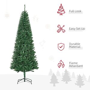 Albero di Natale Artificiale Verde Sottile di 2,13 m con 865 Punte Realistiche per Decorazioni Festive Domestiche - Product Image 4