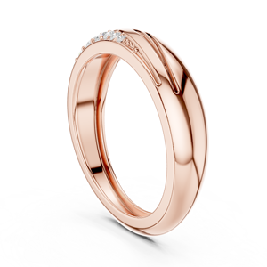 Anillo de Oro Rosa de 18K con Diamante Cultivado en Laboratorio de Corte Redondo Ondulado, Elegante y de Lujo, Menos de 1 Quilate, para Mujer - Product Image 4