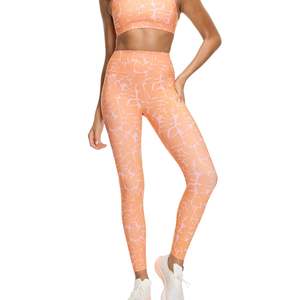 Leggings de Yoga Personalizados al por Mayor para Mujer, Cintura Alta, Estampado de Hojas, Pantalones de Gimnasio y Fitness, Fabricante OEM ODM - Product Image 1