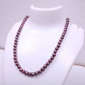 Collier ras du cou rond en perles d'eau douce violettes naturelles, 8MM, collier en perles d'eau douce authentiques, bijoux de mode pour femmes - Product Image 3