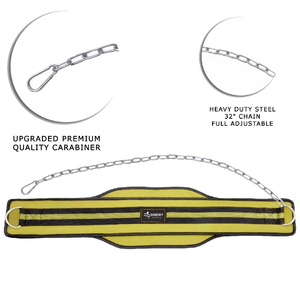 Men's Fitness Safety Pull-Up Barbell Training <b>Waist</b> Belt Gym Weightlifting Dip Belt with <b>Chain</b> Strength Training Dip Belt - Product Image 2