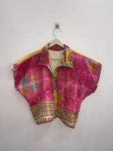 Bohemian Hippie Style Handmade Kantha Crop <b>Jackets</b> Poncho Boho Top - Product Image 3