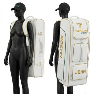 Bolsa de Cricket Premium para Mujer, de Poliéster 600D GSM, Diseño con Paneles Azul Marino y Verde Azulado, con Ruedas y Logotipo Bordado Personalizado - Product Image 4