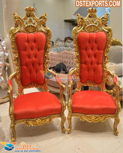 Royal Maharaja Singhasan <b>Chair</b> in Gold Polish <b>Hand</b> Crafted Lion Design Modern Teak Wood Customized Size Durable Home Furniture - Product Image 4